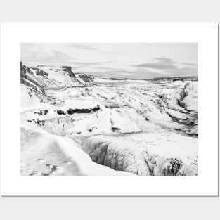 Gullfoss, Iceland B&W Posters and Art